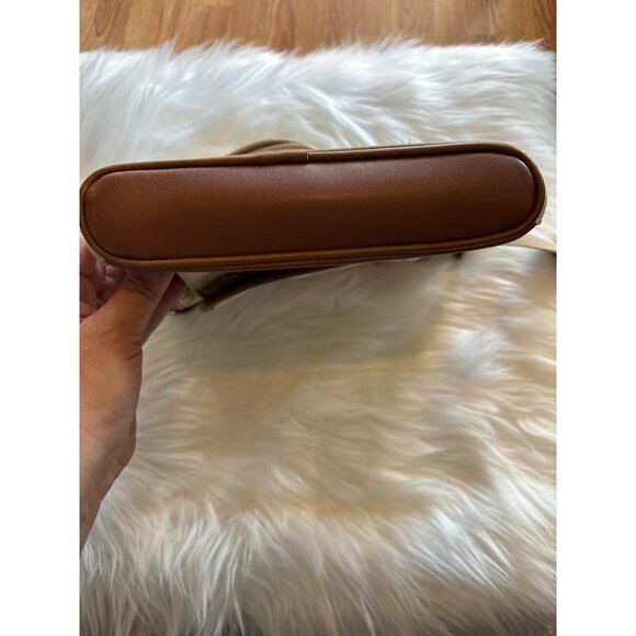 Chaps Beige & Brown Crossbody Bag With Adjustable Strap Travel Work Handbag 30” - Picture 5 of 8